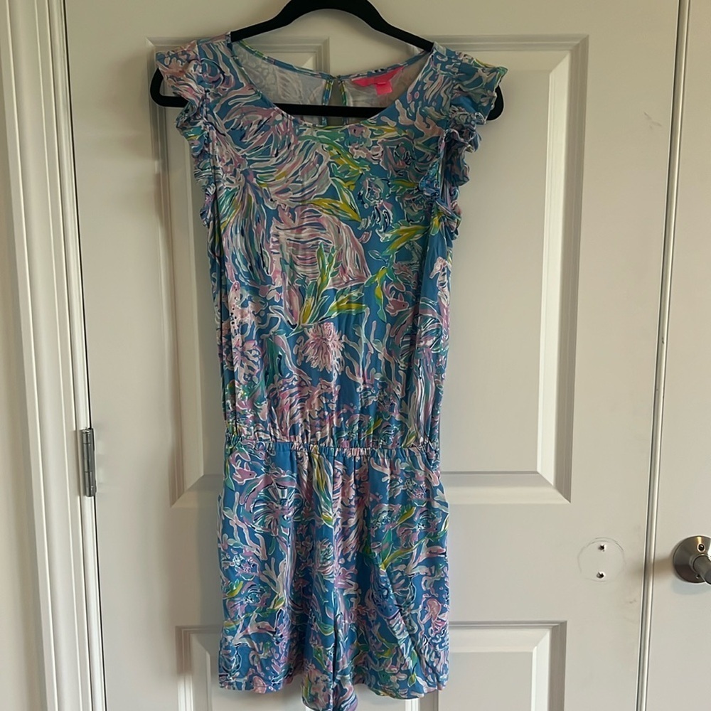 Lilly Pulitzer Patsi Romper Women's Small Multicolor Tropical